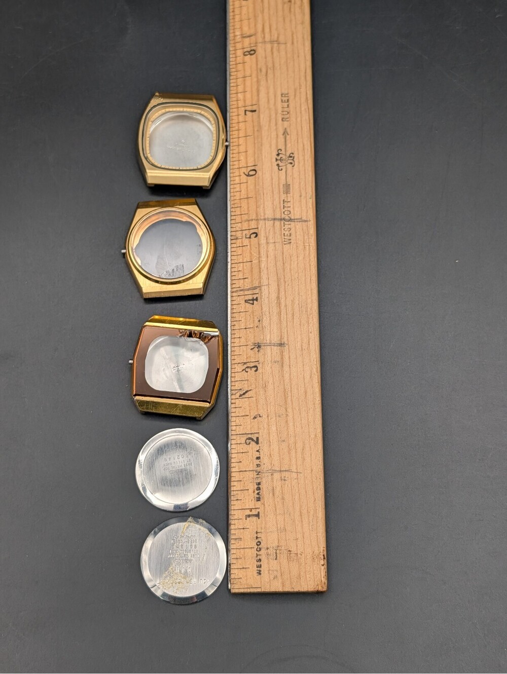 Vintage Seiko & Oda Watch Co Cases Stainless Backs Scrap Repair Parts Lot 68.5g